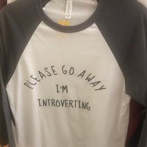 Please go away I am introverting. baseball tee.